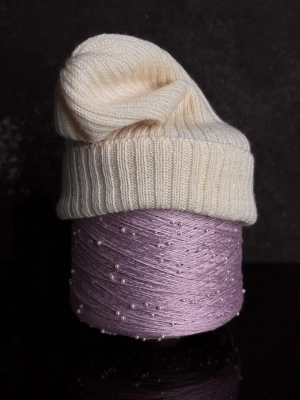 Хлопок, как шёлк с жемчугом Bead Yarn 40, Нежная лаванда